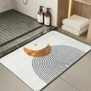 ajoutez du confort a votre salle de bain avec notre tapis rectangulaire design lune 530 1