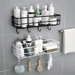 decouvrez la tablette de douche sans percage pour un rangement style noir 560 1