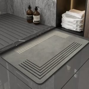 decouvrez le tapis de bain en diatomite gris confort et absorption a2 50x80cm 508 1
