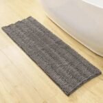 elegance et confort le tapis de bain en chenille vous attend gris 40x120 cm 796 1