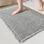 élégance Naturelle: Tapis De Bain Tissé En Microfibre Polyester! - Gris / 45x60cm