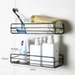 Tablette de bain – Fer peint noir, 27 x 10,5 cm, sans perçage