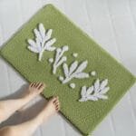 élevez Votre Salle De Bain Avec Notre Tapis Vert Olive Luxueux!