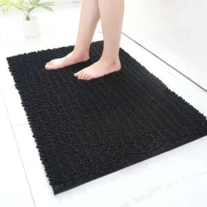 marchez sur un nuage avec notre tapis moelleux confort en microfibre noir 40x60cm 733 1