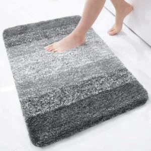 Offrez à Votre Salle De Bain Un Luxe Inégalé Avec Notre Tapis! 3 Offrez à Votre Salle De Bain Un Luxe Inégalé Avec Notre Tapis! - Blanc Et Gris / 40x60cm