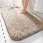 plongez dans le luxe avec notre tapis de bain nuageux et antiderapant beige 40x60cm 842 1