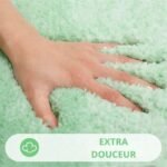 plongez dans le luxe avec notre tapis de bain vert ultra moelleux 606 1