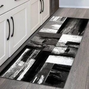 plongez dans lelegance avec notre tapis de bain noir luxueux 40x120cm design gris 267 1