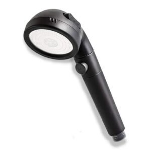 pommeau de douche noir economie ecologie billes minerales bienfaisantes pommeau 292 1