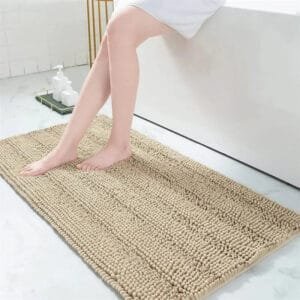 Tapis Bain Doux: Confort Sécurité Et Propreté Assurée! Beige / 40x60cm