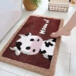 tapis bain vache charme rustique et confort pratique marron 60x90 cm 755 1