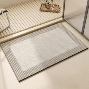 Tapis De Bain Absorbant: Confort Absolu Avec élégance Naturelle! Diatomite Gris / 40x60cm