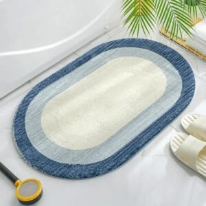 tapis de bain arrondi elegance moderne pour votre salle bleu 40x60 cm 675 1