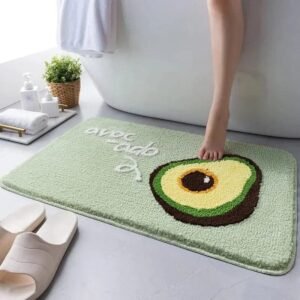 tapis de bain avocat en microfibre polyester style et confort 45x65cm 628 1