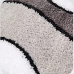 Tapis de Bain Gris Blanc Noir