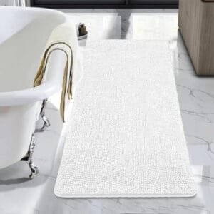 Tapis De Bain Blanc: Douceur Ultime Pour Vos Pieds! 60x120cm