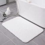 Tapis De Bain Blanc: Luxe Et Confort En Microfibre Polyester! - #ffffff / 40x60cm