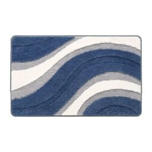 tapis de bain bleu confort inegale pour vos pieds vague bleu 40x60cm 870 1