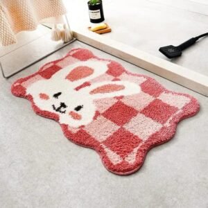 tapis de bain damier elegance et confort en microfibre polyester ac2223 40x60cm 545 1