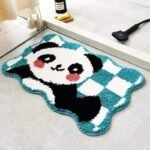 tapis de bain damier elegance et confort en microfibre polyester b33b36 40x60cm 841 1
