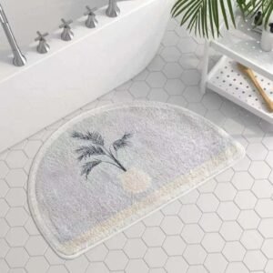 tapis de bain demi lune elegance et douceur pour votre salle vase beige 40x60cm 840 1