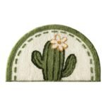 tapis de bain demi lune original elegance et douceur assurees cactus 40x60cm 702 1