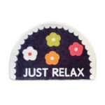tapis de bain demi lune original elegance et douceur assurees just relax blue 323 1