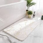 Tapis De Bain Effet Marbre: Confort Et Style Inégalés! Marbre Blanc Crème / 40x60cm