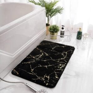 Tapis De Bain Effet Marbre: Confort Et Style Inégalés! Marbre Dark / 40x60cm