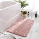 Tapis De Bain Effet Marbre: Confort Et Style Inégalés! Roseraffiné / 40x60cm