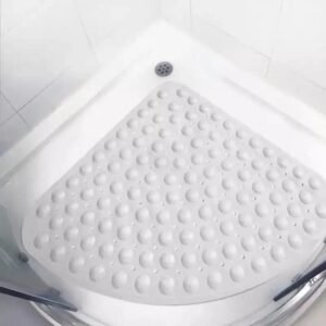 tapis de bain elegant pour douche quart style et securite assures blanc 55x55cm 460 1