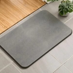 tapis de bain en diatomite sechage rapide et design moderne gris 125 1