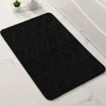 Tapis De Bain En Microfibre: Confort Et Style Géométrique! - Noir / 50x80cm