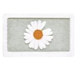 tapis de bain fleur confort et fraicheur au quotidien gris 45x65cm 158 2