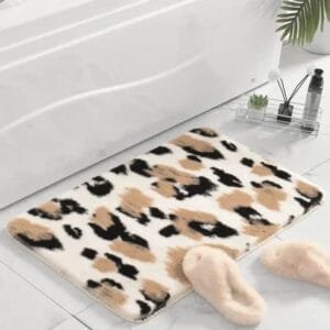 Tapis De Bain Léopard Luxueux En Microfibre Polyester Imitation! Léopard / 40x60cm