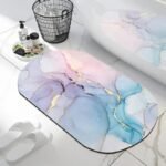 tapis de bain marbre luxe et caoutchouc antiderapant pour votre confort marbre bleu 247 1