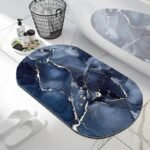 tapis de bain marbre luxe et caoutchouc antiderapant pour votre confort marbre bleu 328 2