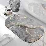 tapis de bain marbre luxe et caoutchouc antiderapant pour votre confort marbre gris 293 2