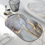 tapis de bain marbre luxe et caoutchouc antiderapant pour votre confort marbre gris 413 2