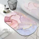 tapis de bain marbre luxe et caoutchouc antiderapant pour votre confort marbre rose 629 1 1