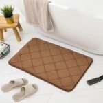 tapis de bain microfibre memoire luxe et confort au quotidien diamond coffee 40x60cm 240 2
