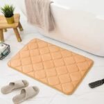 tapis de bain microfibre memoire luxe et confort au quotidien diamond khaki 40x60cm 925 2