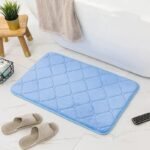tapis de bain microfibre memoire luxe et confort au quotidien diamond light blue 734 2