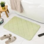 tapis de bain microfibre memoire luxe et confort au quotidien diamond mint 40x60cm 591 1 1