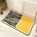 tapis de bain moderne elegance et confort inegales zebre jaune 40x60cm 157 1