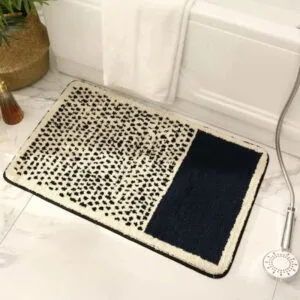 « Tapis De Bain Moderne: élégance Et Confort Inégalés! » - Zébré Noir / 40x60cm