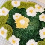 tapis de bain nature en microfibre polyester avec base antiderapante tpe 845 2
