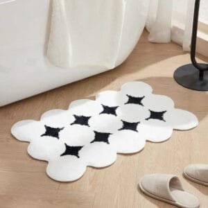 Tapis De Bain Noir Au Design Original Pour Une Touche D’élégance! #cccccc / 50x80cm