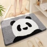 tapis de bain panda ultra absorbant avec pvc antiderapante gris 40x60cm 351 1