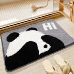 tapis de bain panda ultra absorbant avec pvc antiderapante gris hi 40x60cm 722 1